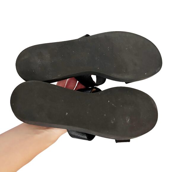 Giulia Palai Black Leather Studded Sandals Sz 8 - Picture 5 of 6